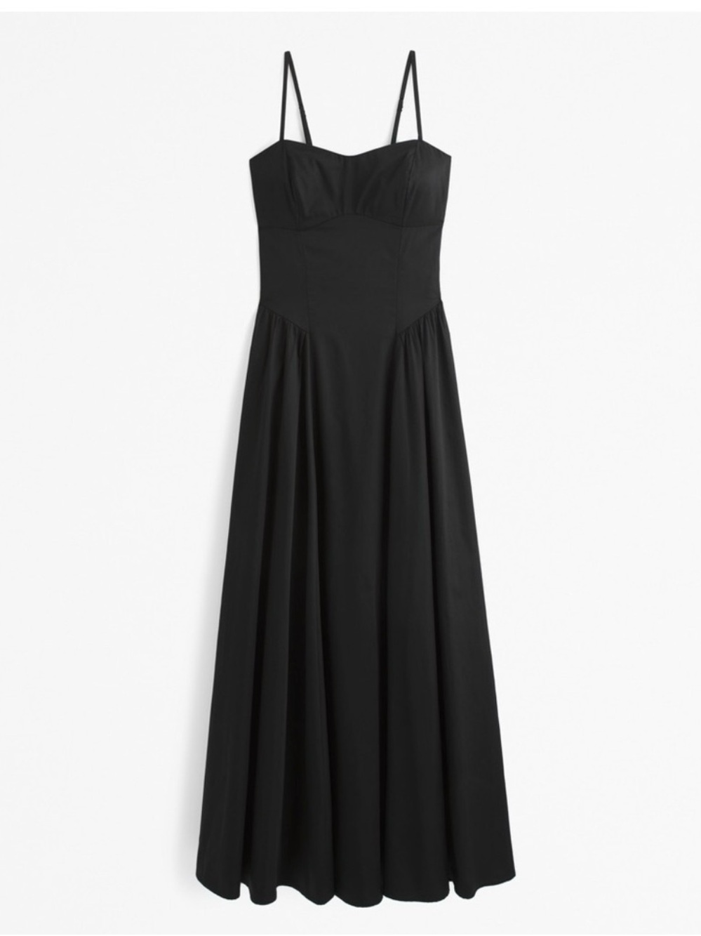 Abercrombie & Fitch Black Dropped Waist Maxi Dress with Straps and Open Back